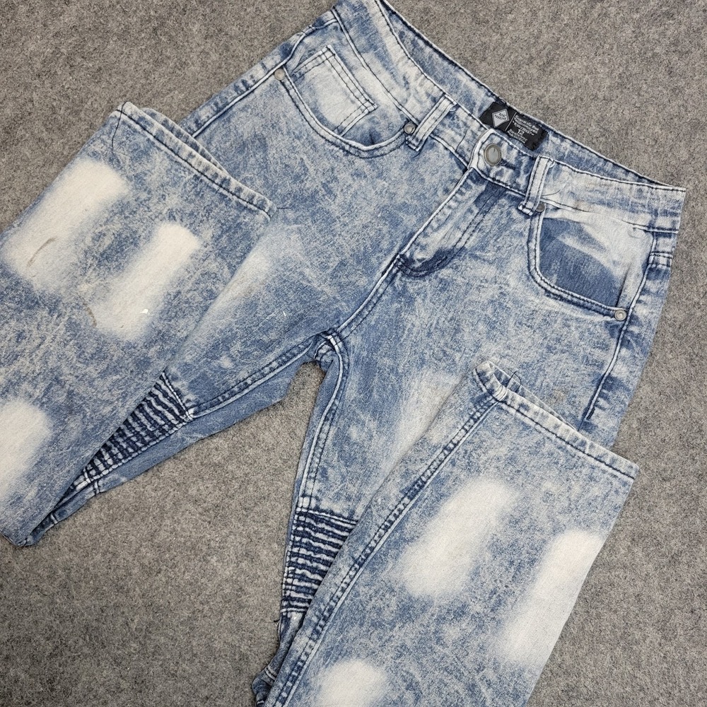 Road Narrows Jeans Womens 12 Blue Stonewash Pintuck Americana‎ Moto Y2K  Grunge